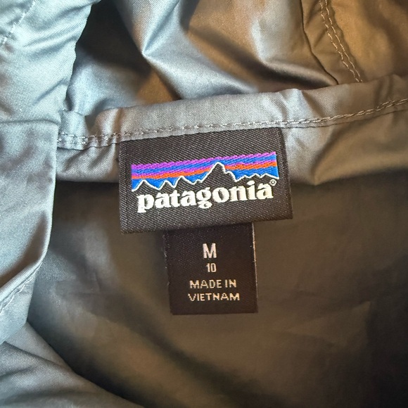 Kids Patagonia Gray Hooded Windbreaker Jacket - Picture 3 of 3